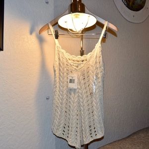 Women's knit tank top, natural color, NWT